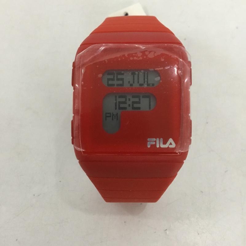 フィラ FILA 腕時計 デジタル 130666993 箱有 ロゴ、文字 赤 / レッド / レディース USED 古着 中古 10135153