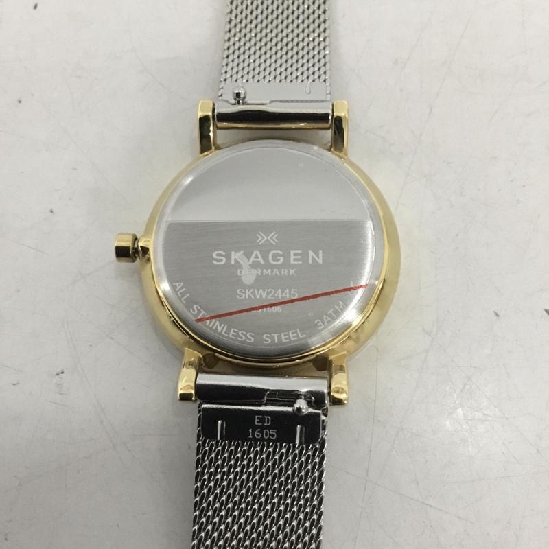 スカーゲン SKAGEN 腕時計 アナログ(クォーツ式) SKW2445 ロゴ、文字 金 / ゴールド / X 銀 / シルバー / レディース USED 古着 中古 10135168
