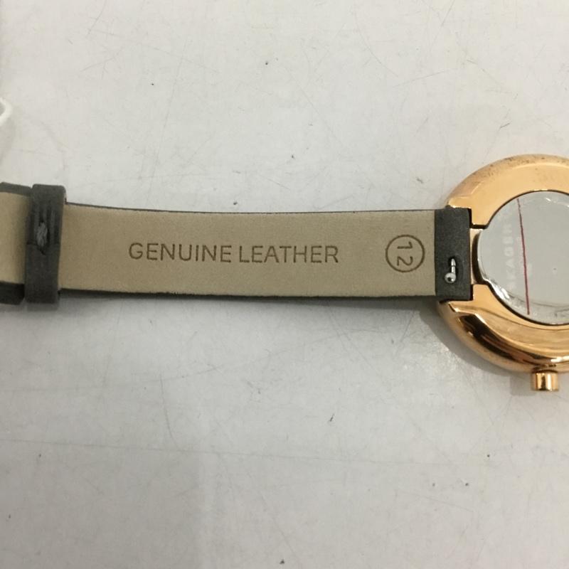 スカーゲン SKAGEN 腕時計 アナログ(クォーツ式) SKW2644 レザーベルト ロゴ、文字 灰 / グレー / レディース USED 古着 中古 10135171