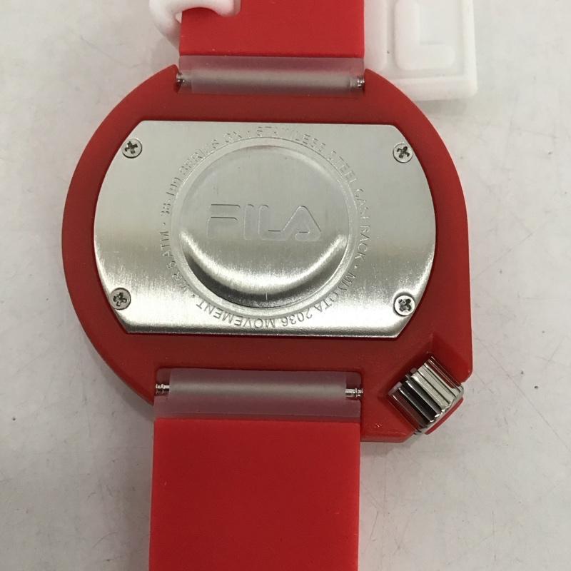 フィラ FILA 腕時計 アナログ(クォーツ式) 38-199 シリコンベルト ロゴ、文字 赤 / レッド / レディース USED 古着 中古 10135238