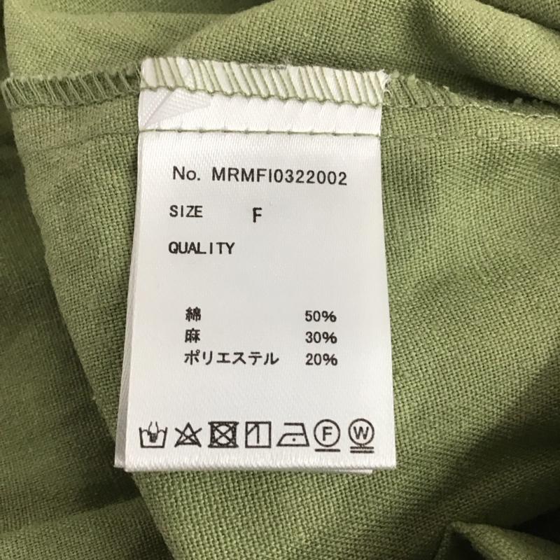 メルロー merlot ジャケット、上着 ジャケット、ブレザー 長袖ジャケット アウター 前ボタン ノーカラージャケット FREE 無地 カーキ / カーキ / レディース USED 古着 中古 10135558