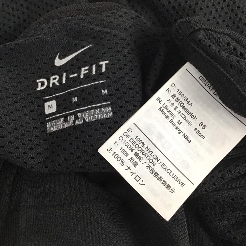 ナイキ NIKE Tシャツ 長袖 AT0783-010 DRI-FIT スポーツウェア メッシュ タグ付き M ワンポイント 黒 / ブラック / レディース USED 古着 中古 10135602