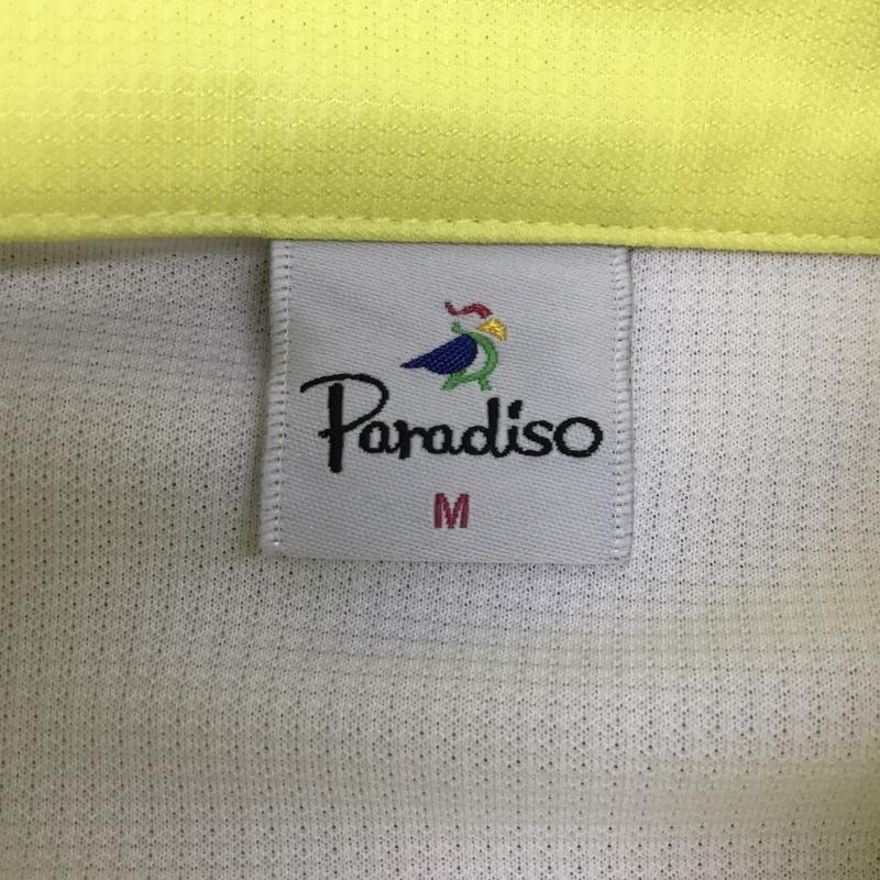 パラディーゾ PARADISO ポロシャツ 長袖 NSL39F ゴルフウェア コスメリリース タグ付き ハーフジップ M ロゴ、文字 白 / ホワイト / X 黄 / イエロー / レディース USED 古着 中古 10135712