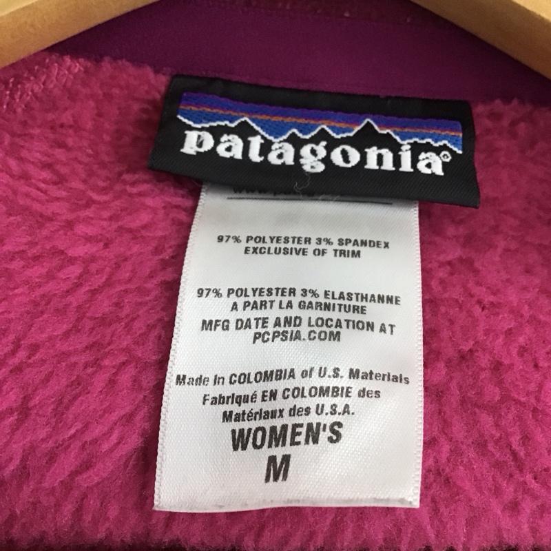 パタゴニア patagonia ベスト ベスト ジップアップベスト フリースベスト ノースリーブ スタンドカラー M ロゴ、文字 桃 / ピンク / レディース USED 古着 中古 10136456