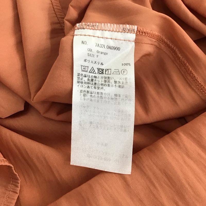 イェッカヴェッカ YECCA VECCA シャツ、ブラウス 半袖 7A32L0A0900 サテンギャザーブラウス FREE 無地 橙 / オレンジ / レディース USED 古着 中古 10136481