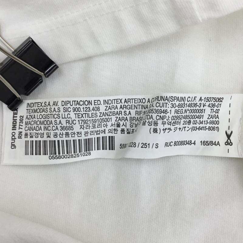 ザラ ZARA カットソー 半袖 S 無地 白 / ホワイト / レディース USED 古着 中古 10137595