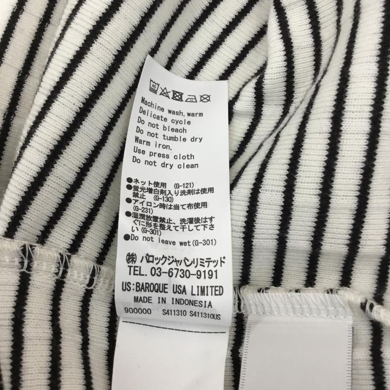 アズールバイマウジー AZUL BY MOUSSY カットソー 七分袖 L ボーダー柄 黒 / ブラック / X 白 / ホワイト / レディース USED 古着 中古 10137603