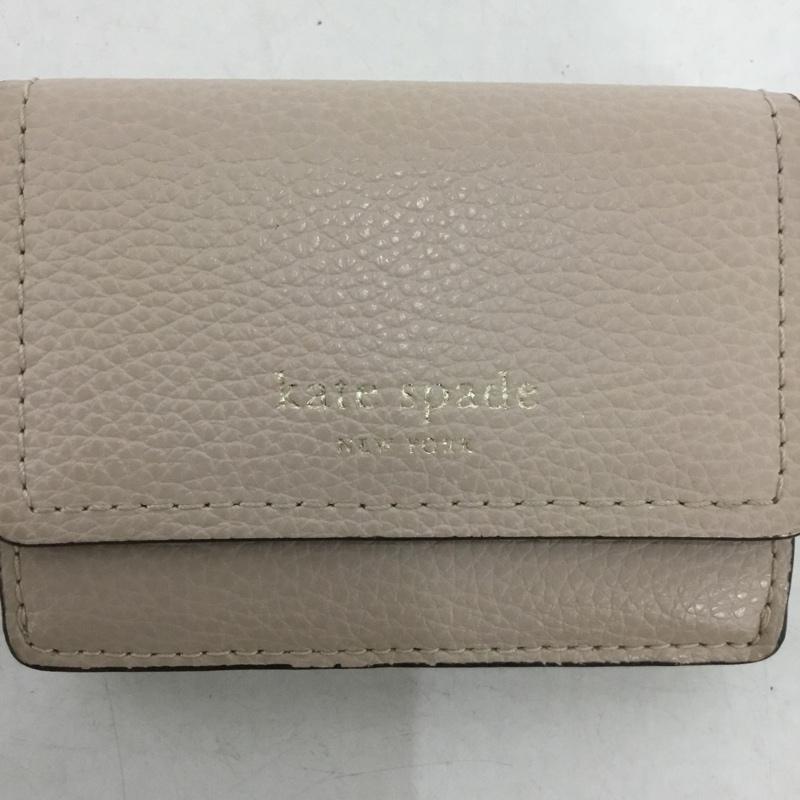 ケイトスペード Kate Spade 財布 コンパクト財布 三つ折り財布 ロゴ、文字 桃 / ピンク / レディース USED 古着 中古 10138844
