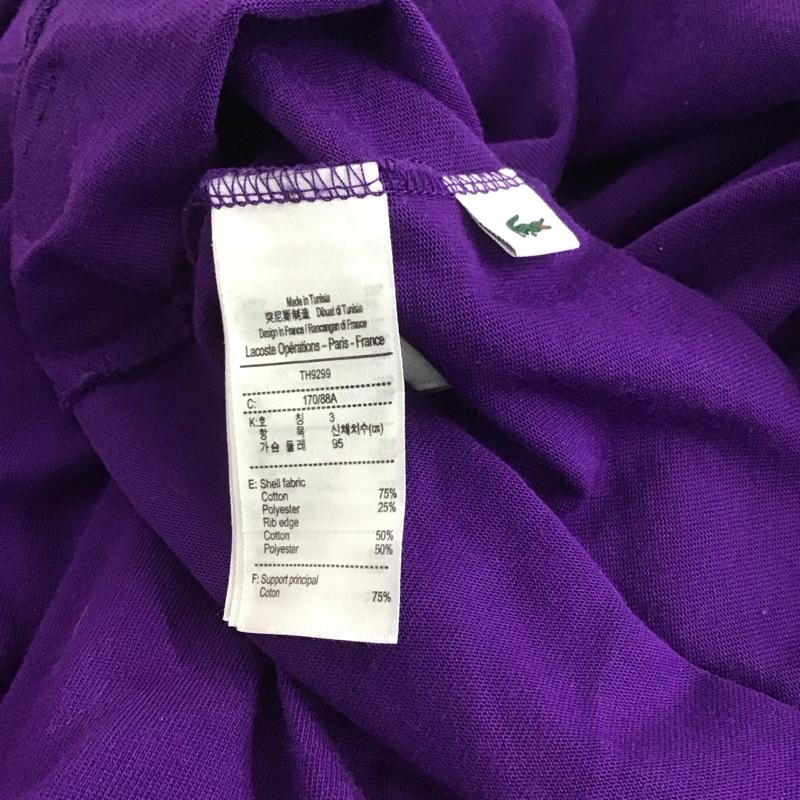 ラコステ LACOSTE Tシャツ 半袖 半袖カットソー プリントTシャツ クルーネックカットソー S ロゴ、文字 紫 / パープル / メンズ USED 古着 中古 10138903