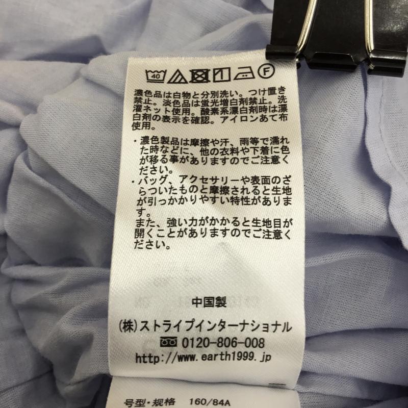 アースミュージックアンドエコロジー earth music&ecology カットソー 半袖 FREE 総柄 水色 / ライトブルー / レディース USED 古着 中古 10139203