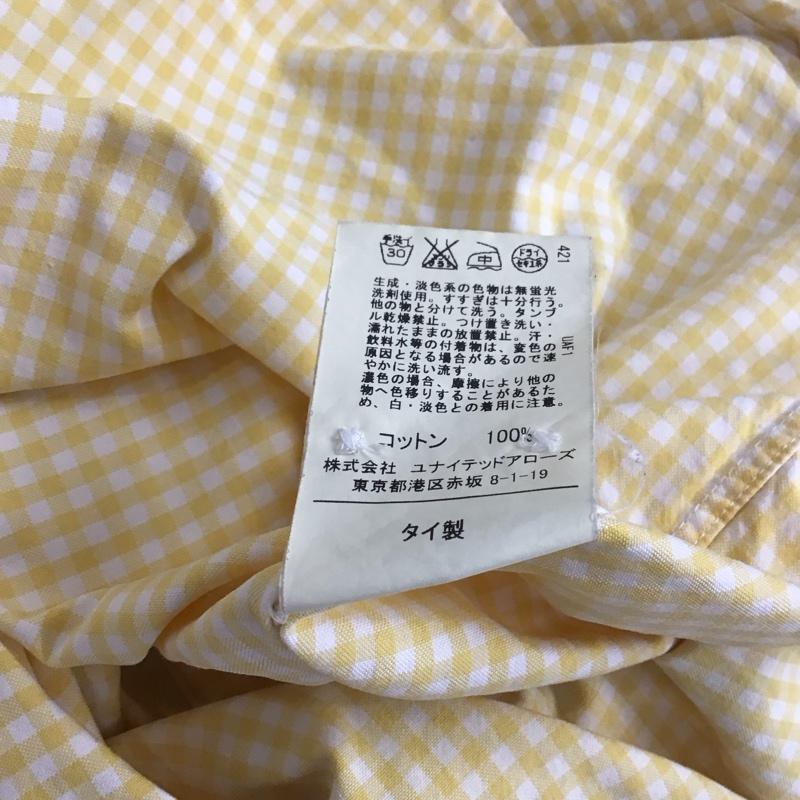 グリーンレーベルリラクシング green label relaxing シャツ、ブラウス 半袖 3216-199-0553 ボタンダウン コットン XL チェック 白 / ホワイト / X 黄 / イエロー / メンズ USED 古着 中古 10139612