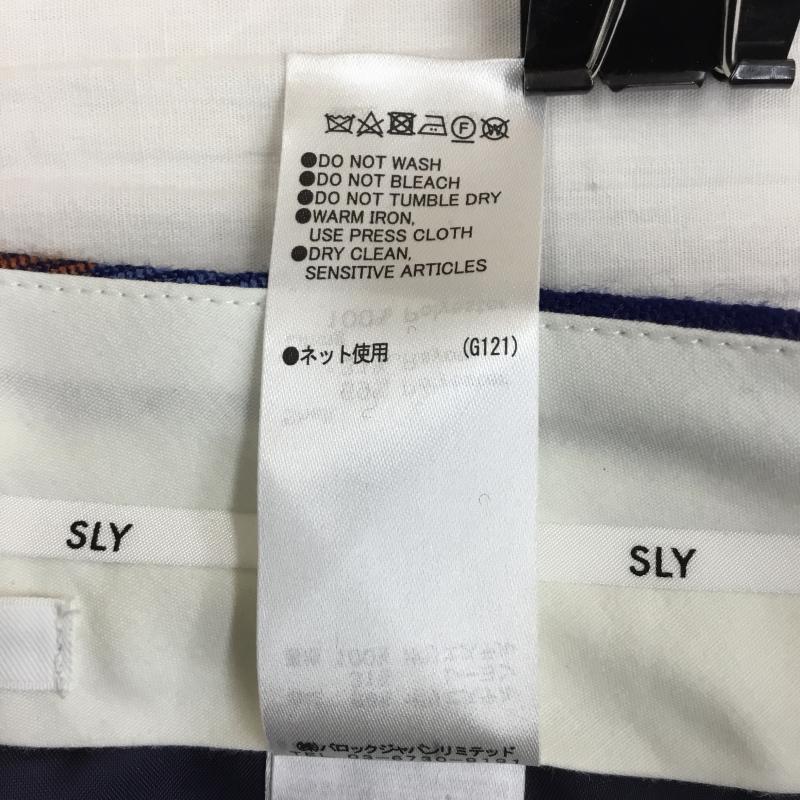 スライ SLY パンツ スラックス 1 チェック 青 / ブルー / X 橙 / オレンジ / レディース USED 古着 中古 10139656
