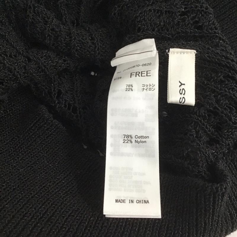 マウジー MOUSSY カーディガン 長袖 010DSW70-0620 SCALLOP SHORT CARDIGAN FREE 無地 黒 / ブラック / レディース USED 古着 中古 10140019