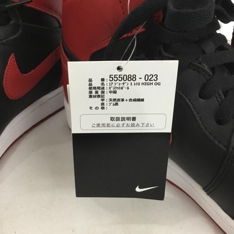 ナイキ NIKE スニーカー スニーカー 555088-023 AIR JORDAN 1 RETRO HIGH OG 28.5cm 箱有 28.5cm ロゴ、文字 黒 / ブラック / X 赤 / レッド / メンズ USED 古着 中古 10140398