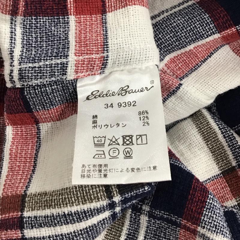 エディーバウアー Eddie Bauer シャツ、ブラウス 七分袖 M チェック マルチカラー / マルチカラー / メンズ USED 古着 中古 10141177