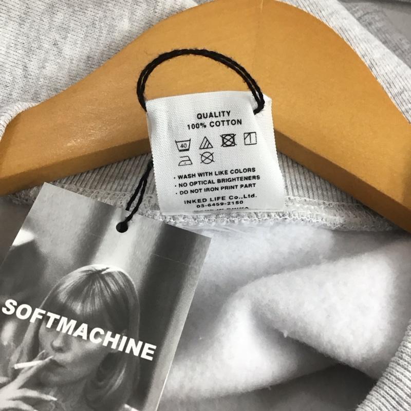 ソフトマシーン Softmachine トレーナー 長袖 長袖トレーナー スウェット クルーネック プルオーバー M プリント 灰 / グレー / メンズ USED 古着 中古 10141356
