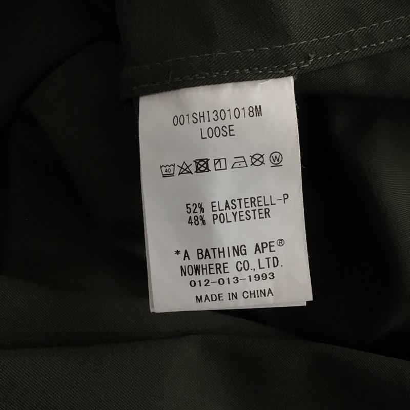 アベイシングエイプ A BATHING APE シャツ、ブラウス 長袖 長袖シャツジャケット ミリタリーシャツ フロントボタン L プリント カーキ / カーキ / メンズ USED 古着 中古 10141378