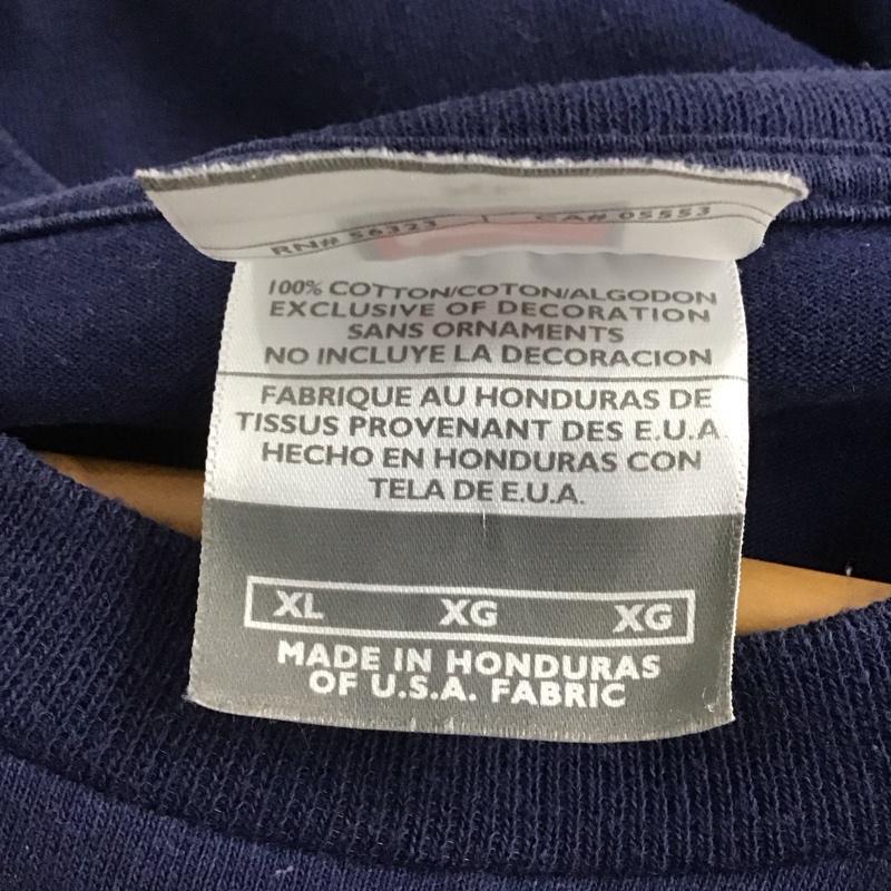 ナイキ NIKE Tシャツ 半袖 半袖カットソー プリントTシャツ クルーネックカットソー XL ロゴ、文字 紺 / ネイビー / メンズ USED 古着 中古 10141503