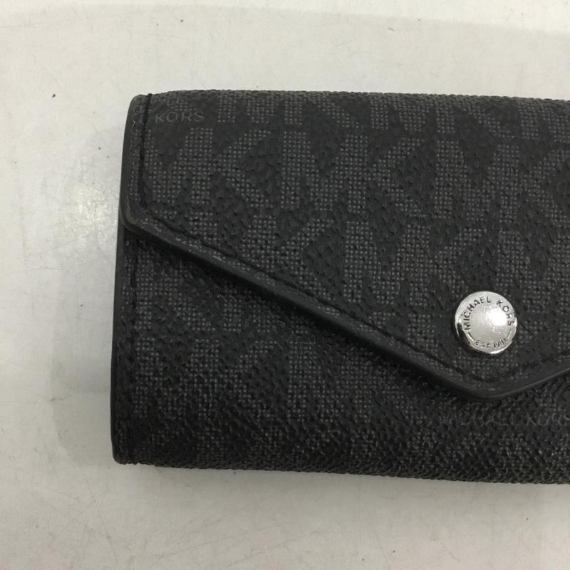 マイケルコース MICHAEL KORS キーケース キーケース MKシグネチャー COOPER ロゴ 総柄 黒 / ブラック / メンズ USED 古着 中古 10142181
