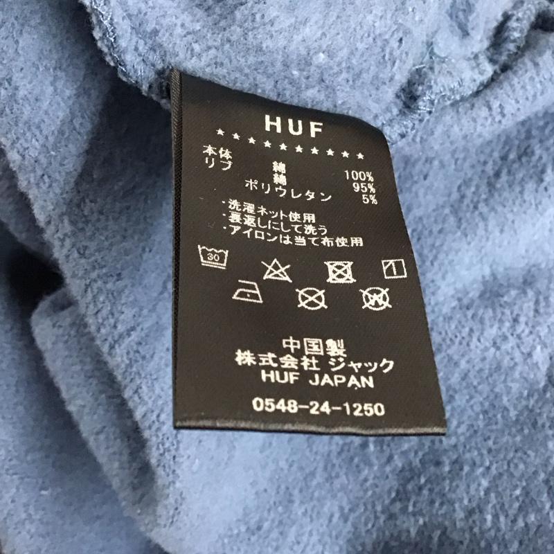 ハフ HUF トレーナー 長袖 長袖トレーナー スウェット ジップアップネック プルオーバー S ロゴ、文字 水色 / ライトブルー / メンズ USED 古着 中古 10142354