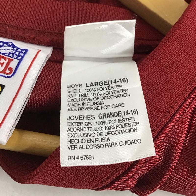 ナショナルフットボールリーグ NFL カットソー 半袖 半袖カットソー Vネック プリントカットソー ユニフォーム L ロゴ、文字 えんじ / ワインレッド / メンズ USED 古着 中古 10142597