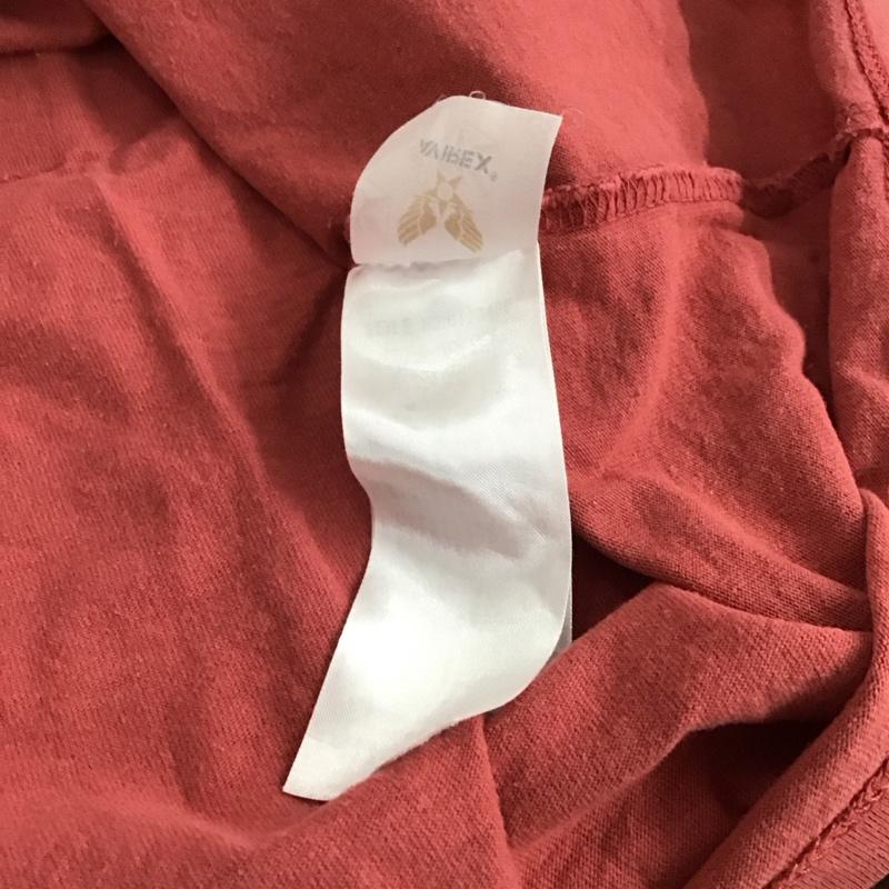 アヴィレックス AVIREX Tシャツ 半袖 半袖カットソー プリントTシャツ クルーネックカットソー XL ロゴ、文字 赤 / レッド / メンズ USED 古着 中古 10142613