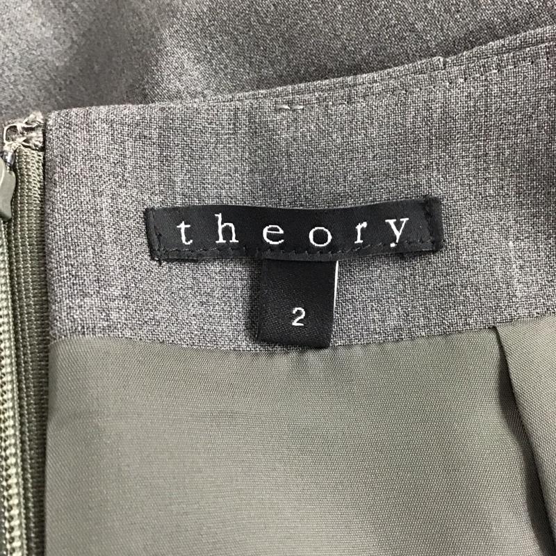 セオリー theory スカート ひざ丈スカート 2 無地 灰 / グレー / レディース USED 古着 中古 10142916