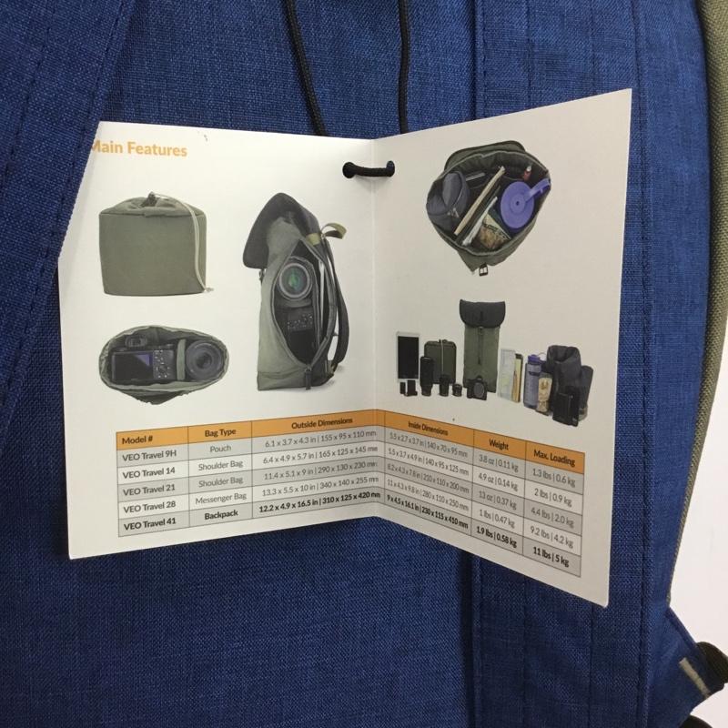 古着 USED リュックサック、デイパック リュックサック、デイバッグ VEO TRAVEL 41 カメラバッグ ミラーレスカメラ VANGUARD タグ付き ロゴ、文字 青 / ブルー / X カーキ / カーキ / メンズ USED 古着 中古 10143077