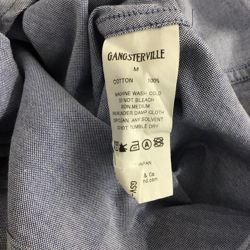 ギャングスタービル GANGSTERVILLE シャツ、ブラウス 長袖 長袖シャツ 刺繍シャツ カラーシャツ M ロゴ、文字 水色 / ライトブルー / メンズ USED 古着 中古 10143450