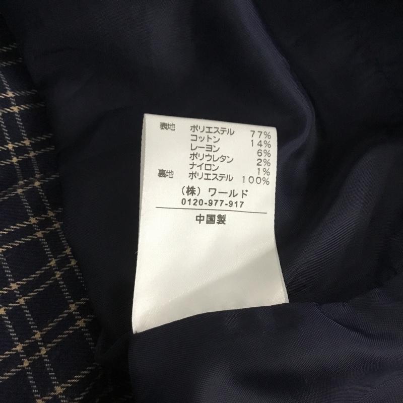 オペークドットクリップ OPAQUE.CLIP ワンピース ロングスカート 長袖ロングワンピース タイトワンピース カジュアルワンピース M チェック 紺 / ネイビー / レディース USED 古着 中古 10143597
