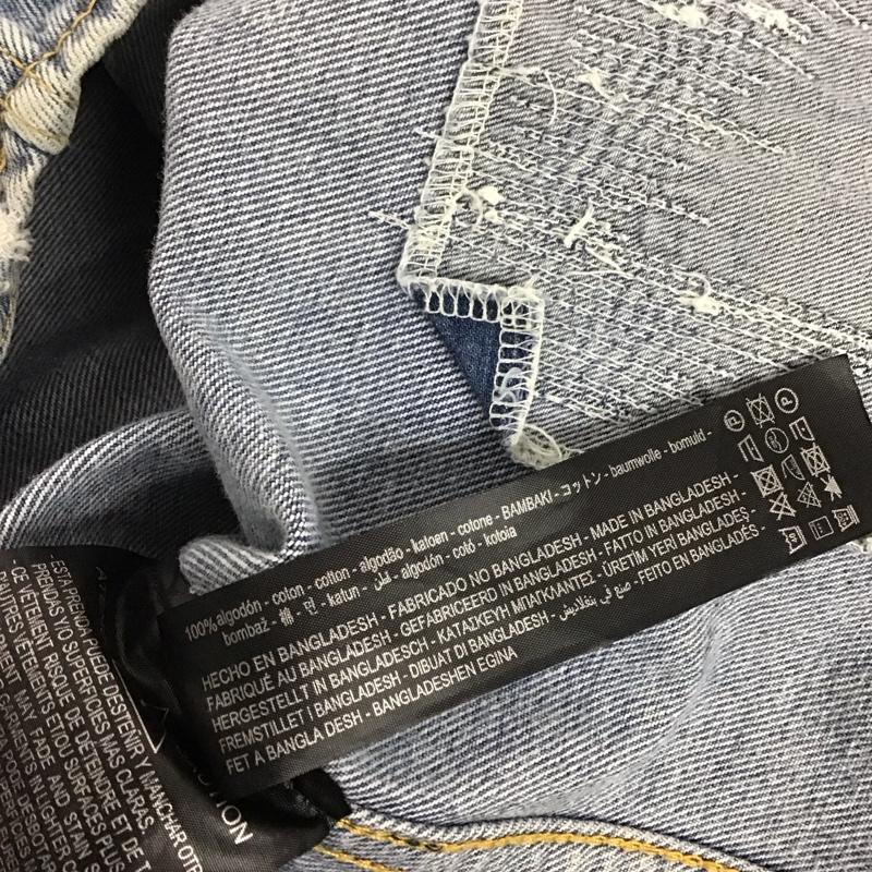 ザラ ZARA シャツ、ブラウス 長袖 6917 420 427 デニムシャツ S ダメージ加工 青 / ブルー / メンズ USED 古着 中古 10144075