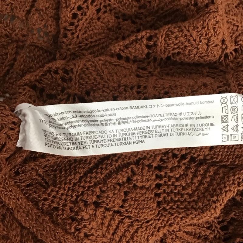 ザラ ZARA ニット、セーター 長袖 長袖ニットカットソー クルーネック セーター S 総柄 茶 / ブラウン / レディース USED 古着 中古 10144208