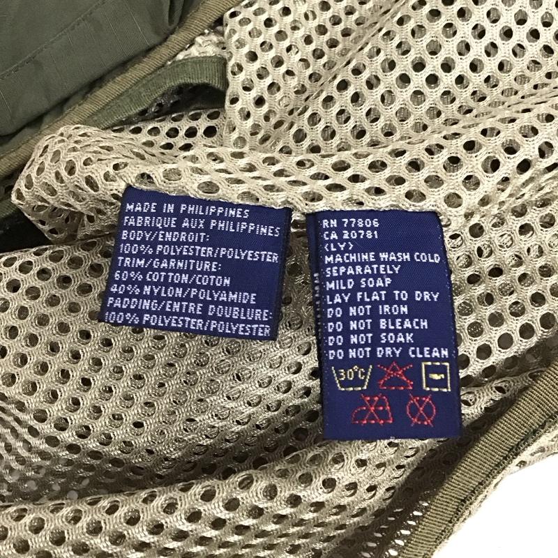 トミーヒルフィガー TOMMY HILFIGER ベスト ベスト ジップアップベスト ノースリーブカットソー アウター L ロゴ、文字 カーキ / カーキ / メンズ USED 古着 中古 10144768
