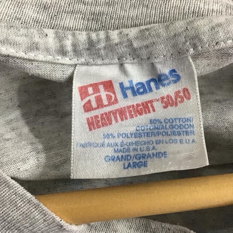 ヘインズ HANES Tシャツ 半袖 半袖カットソー プリントTシャツ クルーネックカットソー 古着 90s L プリント 灰 / グレー / メンズ USED 古着 中古 10144912