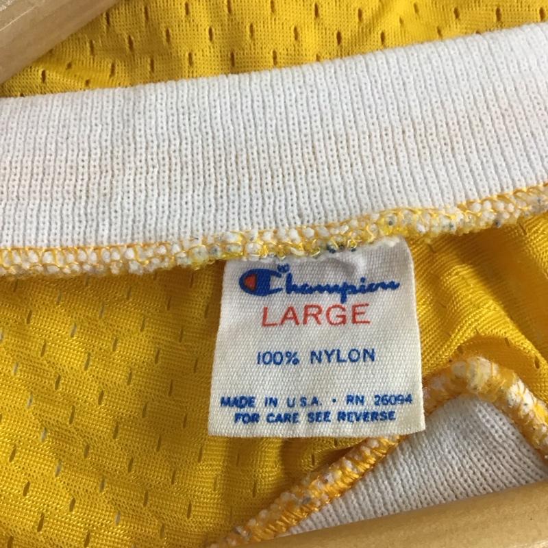 チャンピオン Champion Tシャツ 半袖 半袖カットソー ユニフォーム Vネックカットソー L 無地 黄 / イエロー / メンズ USED 古着 中古 10145007