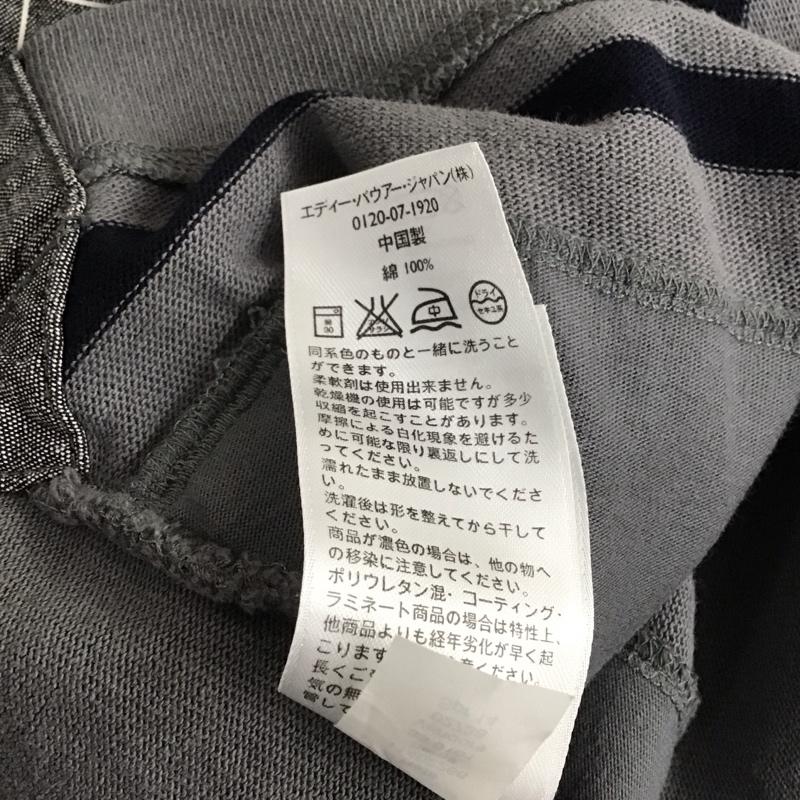 エディーバウアー Eddie Bauer パーカー 長袖 プルオーバー 33 0101 XS ボーダー柄 灰 / グレー / X 黒 / ブラック / メンズ USED 古着 中古 10145217