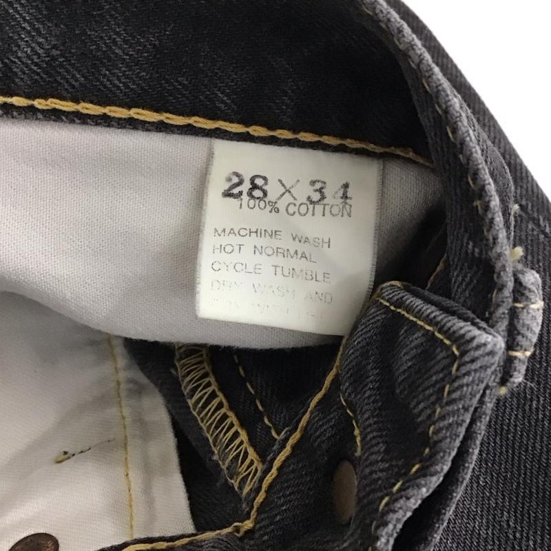 スカルジーンズ SKULLJEANS パンツ デニム、ジーンズ デニムパンツ ワイドパンツ カジュアルパンツ 28インチ 無地 黒 / ブラック / メンズ USED 古着 中古 10145335