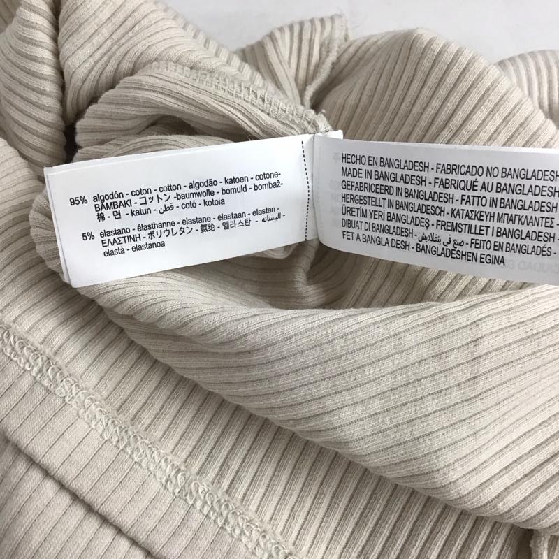 ザラ ZARA カットソー 長袖 長袖カットソー リブカットソー L 無地 アイボリー / アイボリー / レディース USED 古着 中古 10145429