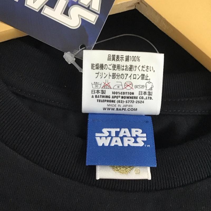 アベイシングエイプ A BATHING APE Tシャツ 半袖 半袖カットソー プリントTシャツ クルーネックカットソー starwars M プリント 黒 / ブラック / メンズ USED 古着 中古 10145556