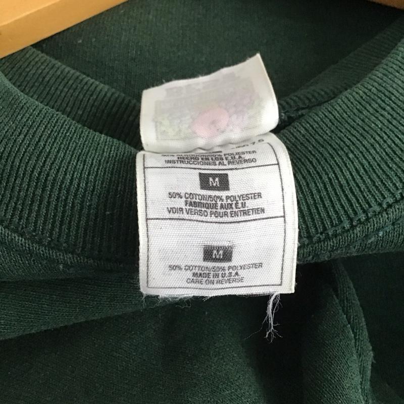 フルーツオブザルーム FRUIT OF THE LOOM トレーナー 長袖 長袖トレーナー スウェット クルーネック プルオーバー M ロゴ、文字 緑 / グリーン / メンズ USED 古着 中古 10145947