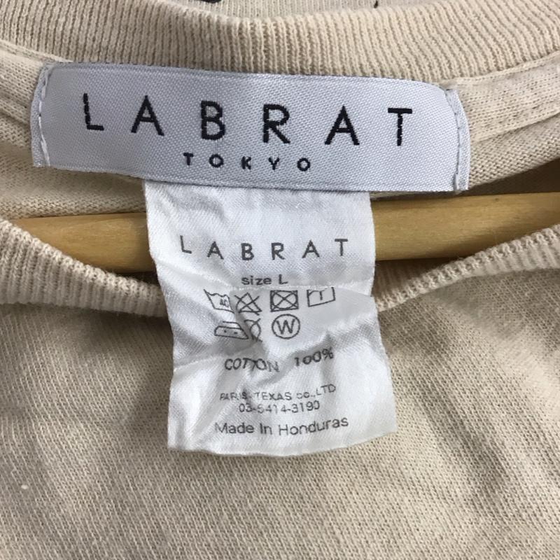 ラブラット LABRAT Tシャツ 半袖 半袖カットソー プリントTシャツ クルーネックカットソー L プリント ベージュ / ベージュ / メンズ USED 古着 中古 10146564
