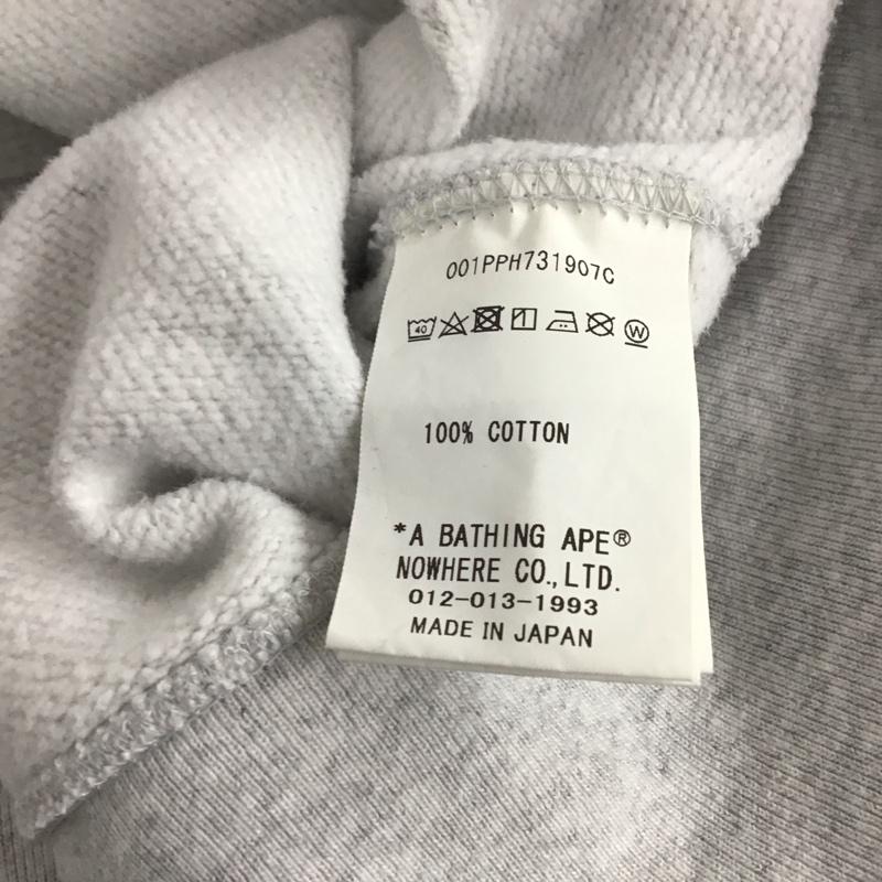 アベイシングエイプ A BATHING APE パーカー 長袖 長袖 L ロゴ、文字 灰 / グレー / メンズ USED 古着 中古 10146570