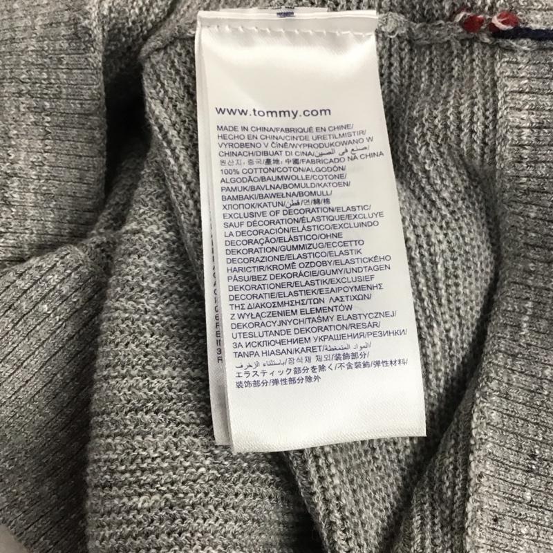 トミーヒルフィガー TOMMY HILFIGER ニット、セーター 長袖 長袖ニットカットソー クルーネック セーター L 無地 灰 / グレー / メンズ USED 古着 中古 10146620