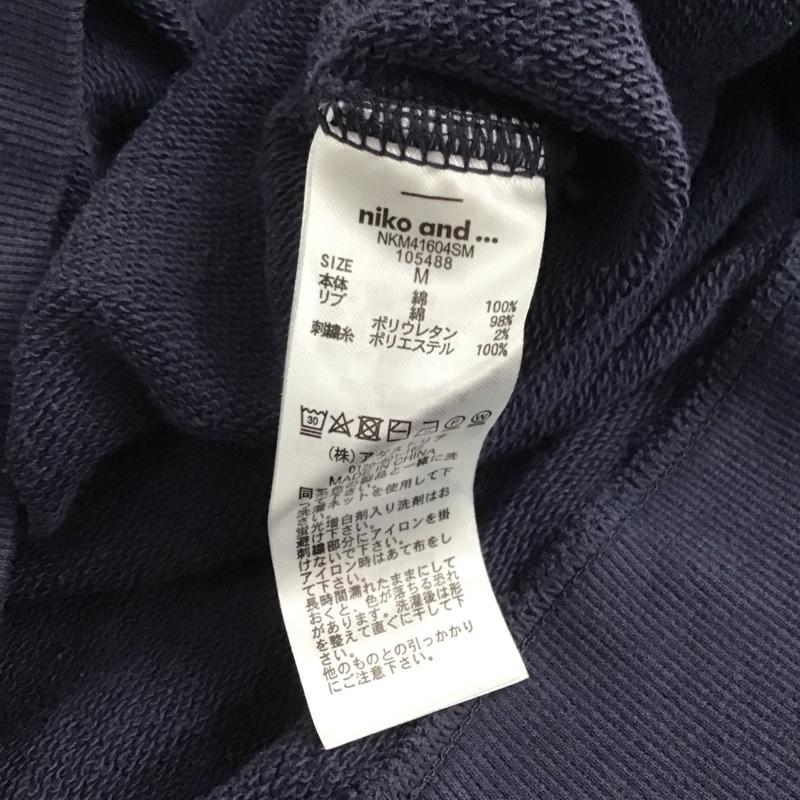 ニコアンド niko and... トレーナー 長袖 M 刺繍 紺 / ネイビー / レディース USED 古着 中古 10146640
