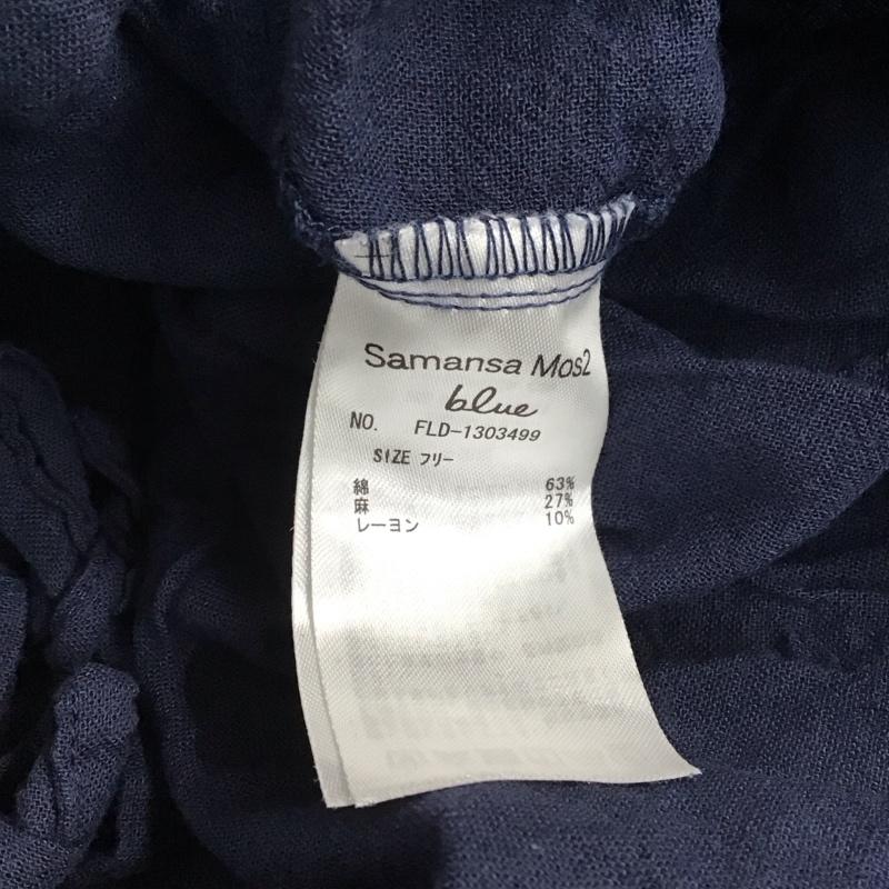 サマンサモスモスブルー Samansa Mos2 blue シャツ、ブラウス 七分袖 FREE 無地 青 / ブルー / レディース USED 古着 中古 10146758