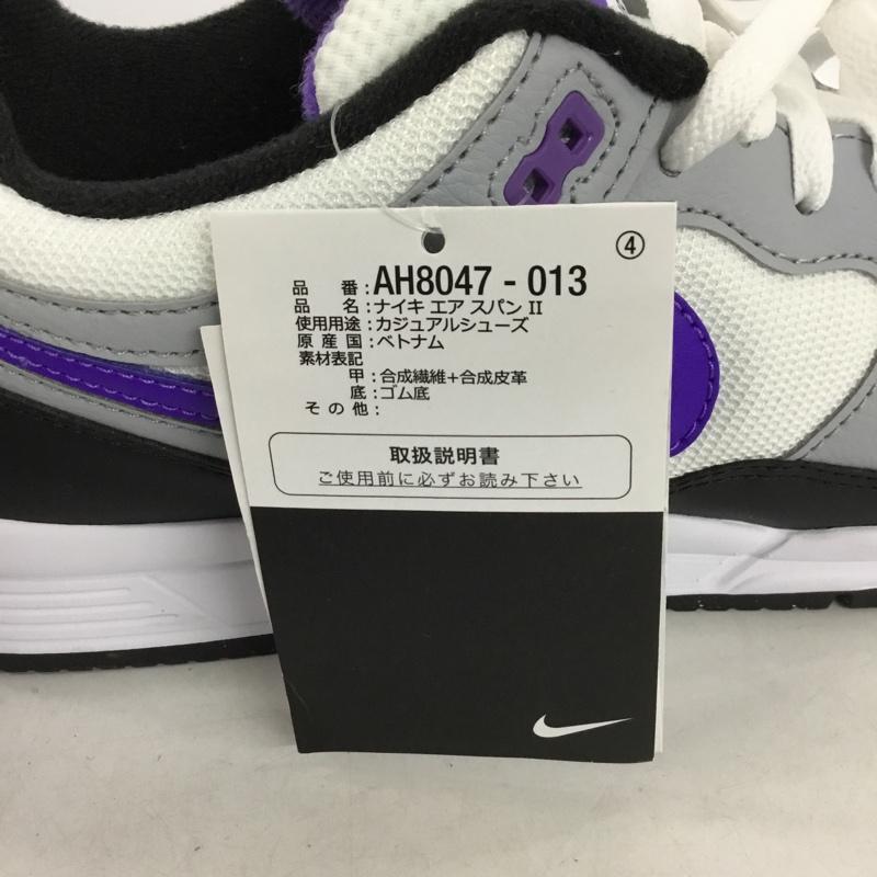ナイキ NIKE スニーカー スニーカー AH8047 013 Air Span 2 28cm 28.0cm ロゴ、文字 白 / ホワイト / X 黒 / ブラック / X 紫 / パープル / メンズ USED 古着 中古 10146870