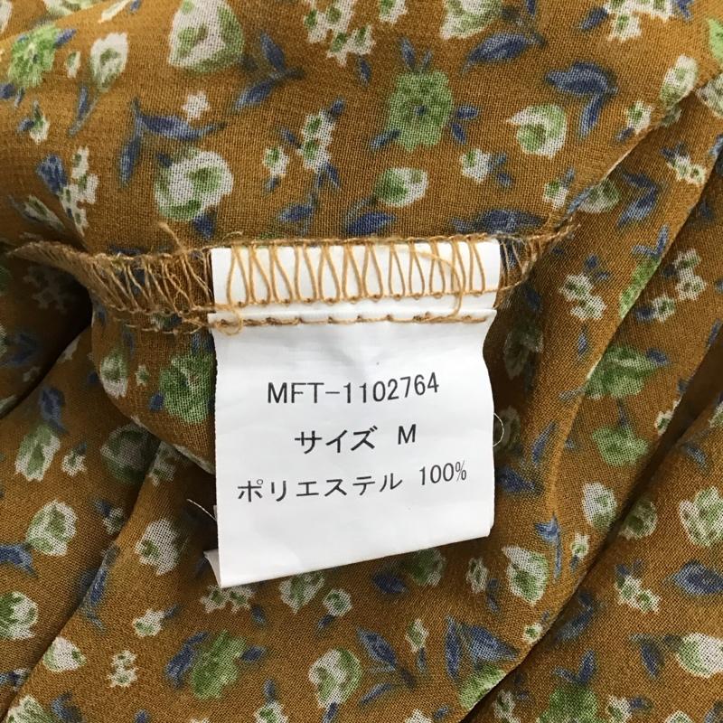 エヘカソポ ehka sopo ワンピース ひざ丈スカート 1102764 Vネック 半袖 前開き M 花柄 ベージュ / ベージュ / レディース USED 古着 中古 10146925