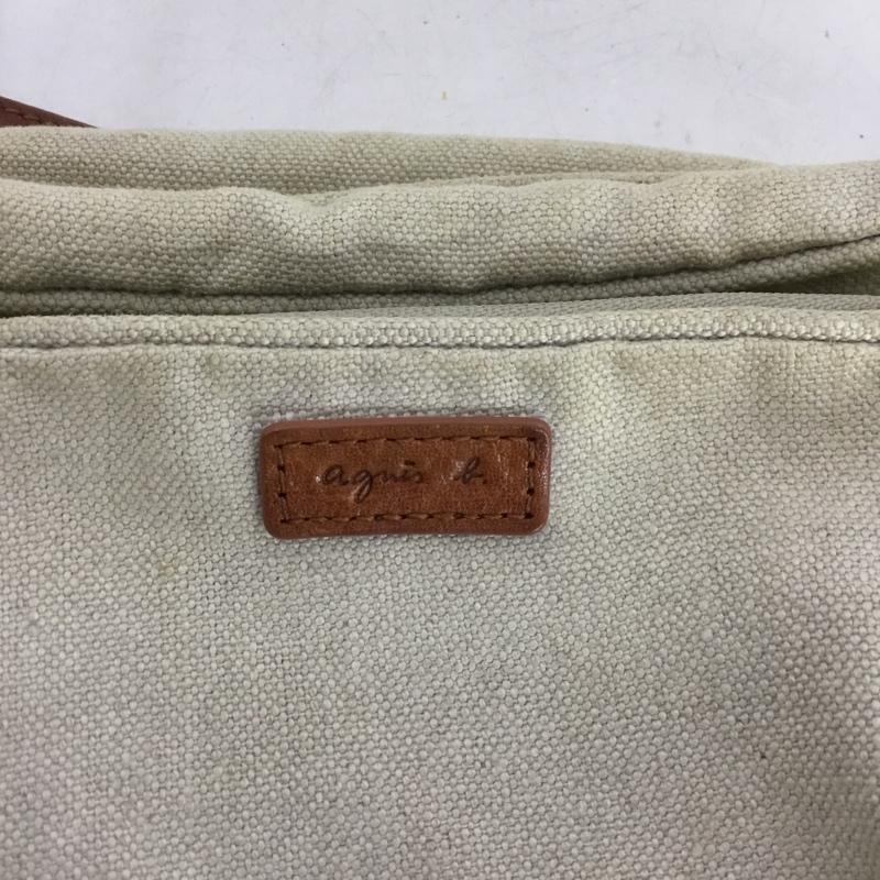 アニエス・ベー agnes b. ショルダーバッグ ショルダーバッグ NS14C-01 ヘンプ レザー ロゴ、文字 茶 / ブラウン / X アイボリー / アイボリー / レディース USED 古着 中古 10147142