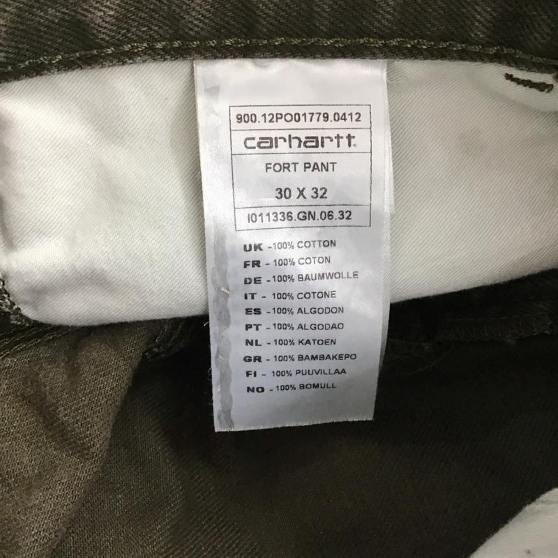 カーハート Carhartt パンツ デニム、ジーンズ デニムパンツ スリムパンツ カジュアルパンツ 30インチ ロゴ、文字 カーキ / カーキ / メンズ USED 古着 中古 10147275