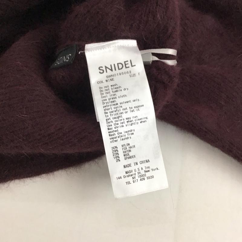 スナイデル SNIDEL ニット、セーター 長袖 長袖ニットカットソー ワイドネック セーター FREE 無地 えんじ / ワインレッド / レディース USED 古着 中古 10147687